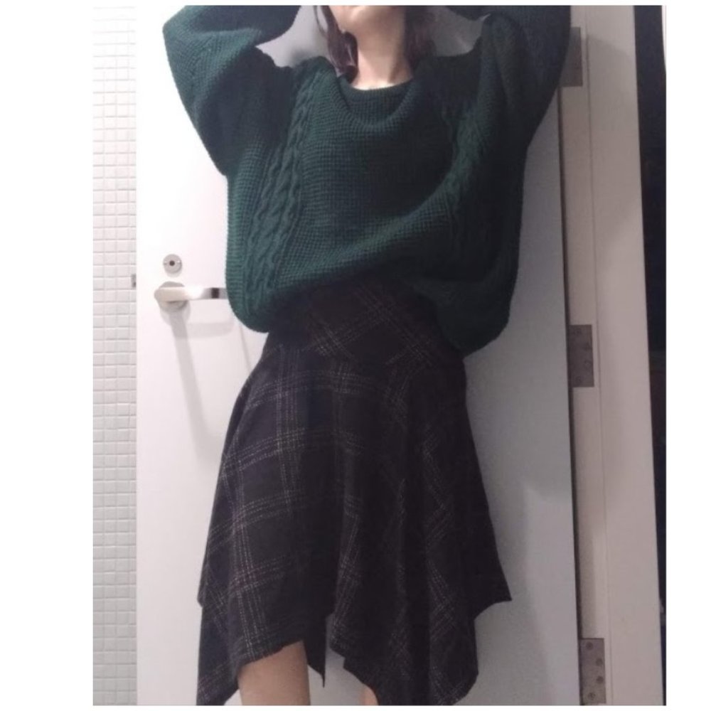 Zara tweed wool blend skirt